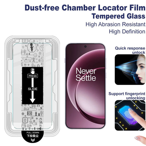 IMAK H Series For OnePlus 15 5G Tempered Glass Screen Protector Easy Installation Film with Auto Dust-Remove Tool - Transparent Kit (NOT Complete Covering) (Fingerprint Unlock) - 2
