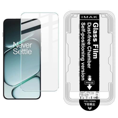 IMAK H Series For OnePlus Ace 6T 5G / Ace 6 5G / 15R 5G Tempered Glass Screen Protector Easy Installation Film with Auto Dust-Remove Tool - Transparent Kit (NOT Complete Covering) (Fingerprint Unlock) - 1