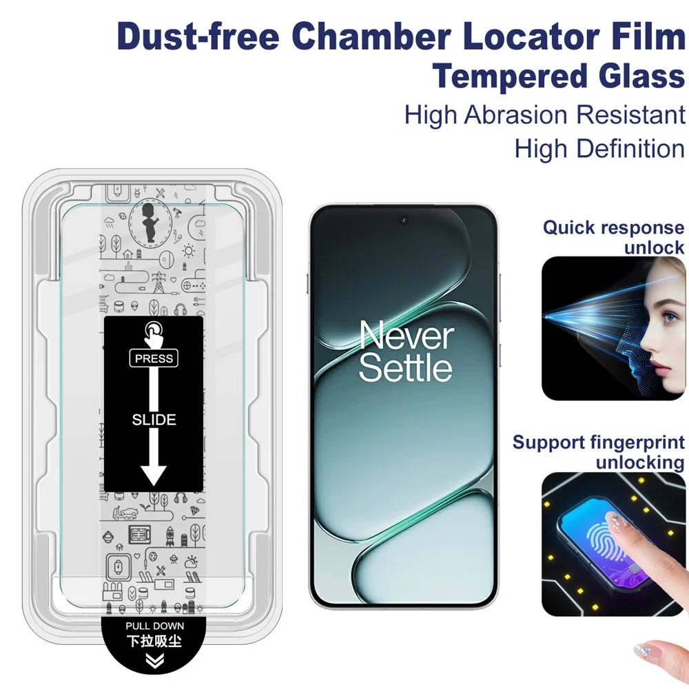 IMAK H Series For OnePlus Ace 6T 5G / Ace 6 5G / 15R 5G Tempered Glass Screen Protector Easy Installation Film with Auto Dust-Remove Tool - Transparent Kit (NOT Complete Covering) (Fingerprint Unlock) - 2