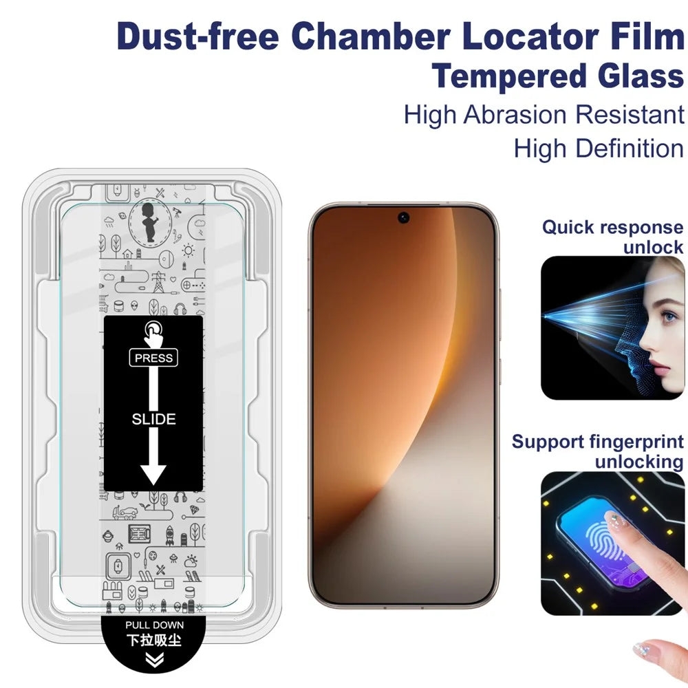 IMAK H Series For Honor Magic8 5G Tempered Glass Screen Protector Easy Installation Film with Auto Dust-Remove Tool - Transparent Kit (NOT Complete Covering) (Fingerprint Unlock) - 2