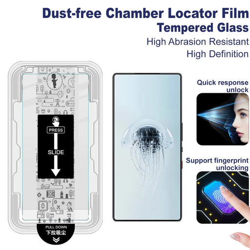 IMAK H Series For ZTE nubia Z80 Ultra 5G Tempered Glass Screen Protector Easy Installation Film with Auto Dust-Remove Tool - Transparent Kit (NOT Complete Covering) (Fingerprint Unlock) - 2