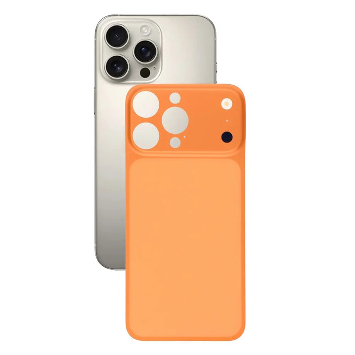 For iPhone 16 Pro Back Cover Film Transform to 17 Pro Full Coverage PMMA Phone Back Protector - Orange - 1