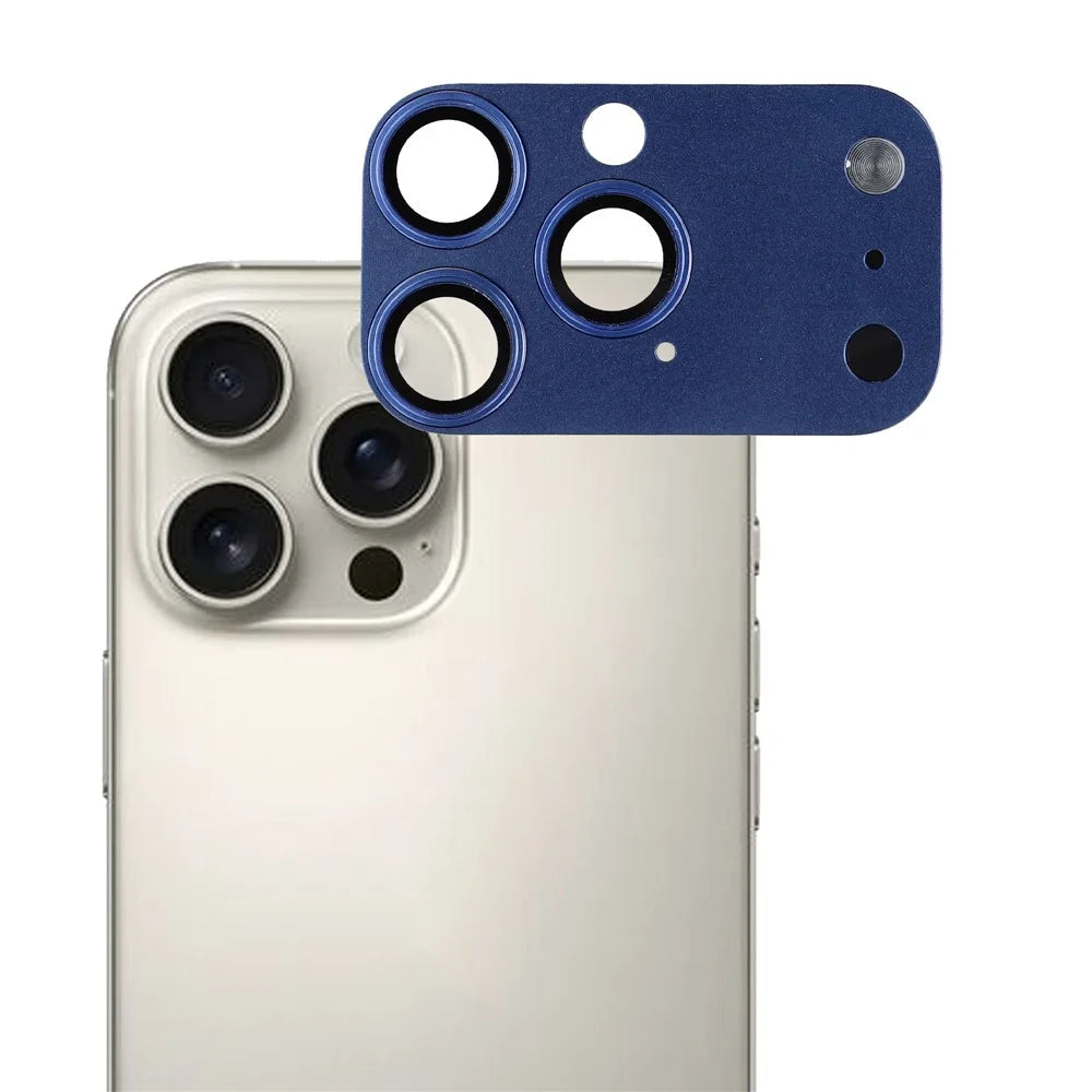 2Pcs Camera Lens Protector for iPhone 16 Pro Max / 15 Pro Max / 14 Pro Max Transform to 17 Pro Max Metal + Tempered Glass Lens Film - Blue - 1