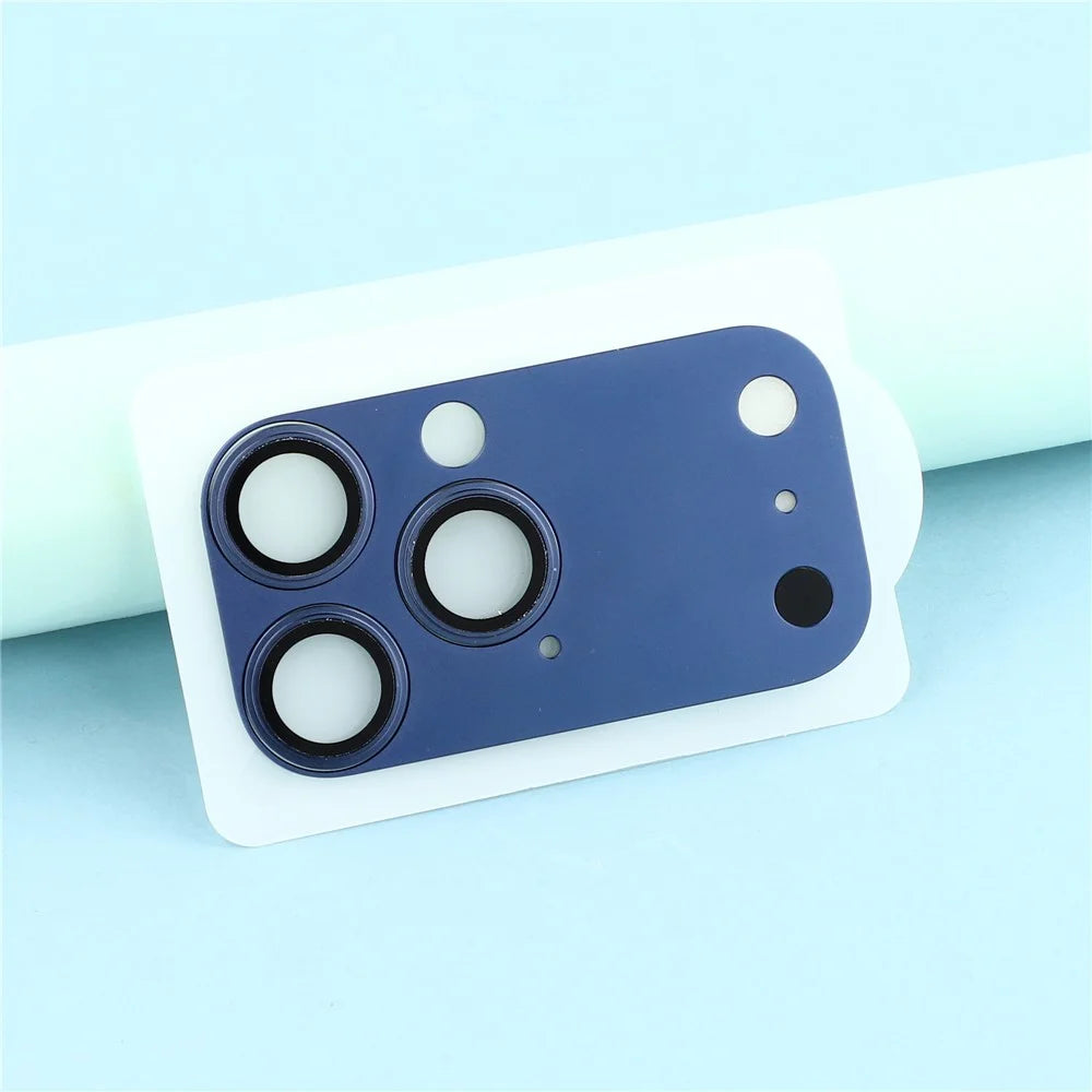 2Pcs Camera Lens Protector for iPhone 16 Pro / 15 Pro / 14 Pro Transform to 17 Pro Metal + Tempered Glass Full Coverage Lens Film - Blue - 4