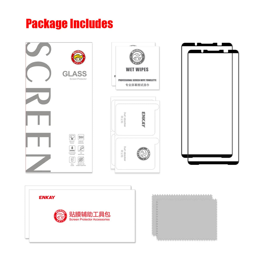 ENKAY HAT PRINCE For Sony Xperia 10 VII 2Pcs Screen Protector   9H Silk Printing 0.26mm Tempered Glass - Transparent - 5