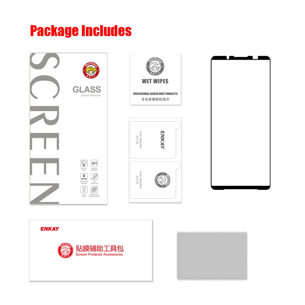ENKAY HAT PRINCE For Sony Xperia 10 VII Screen Protector   9H Silk Printing 0.26mm Tempered Glass - Transparent - 5