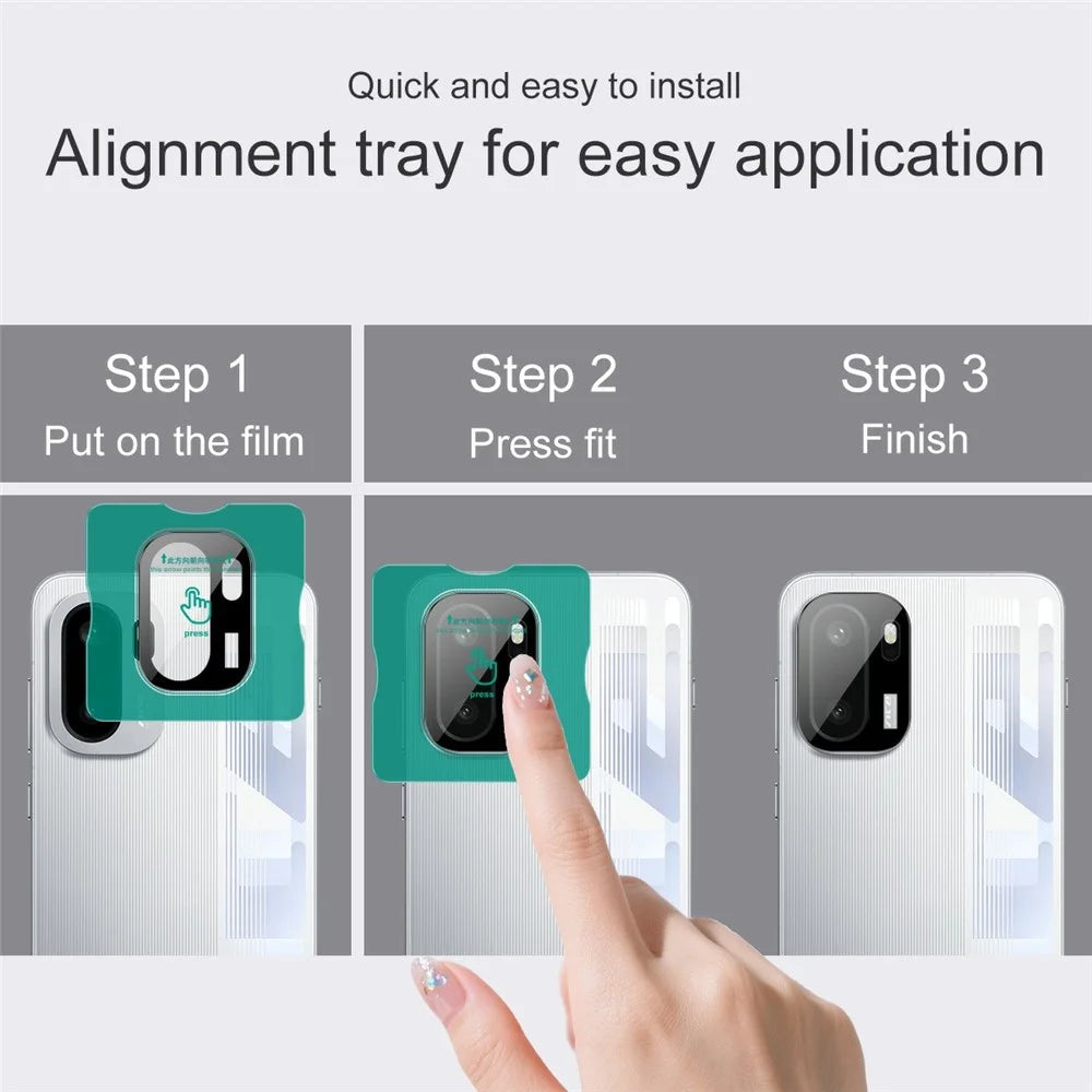 IMAK For OnePlus Ace 6 5G Tempered Glass Camera Lens Protector with Self Positioning Frame (Black Version) - 6