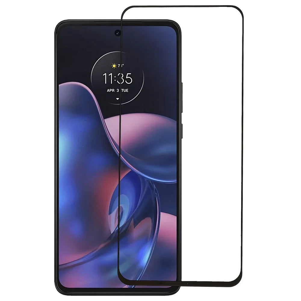 For Motorola Edge (2022) 5G Full Covering Tempered Glass Film Full Glue Silk Printing Black Edge Anti-scratch Screen Protector - 1