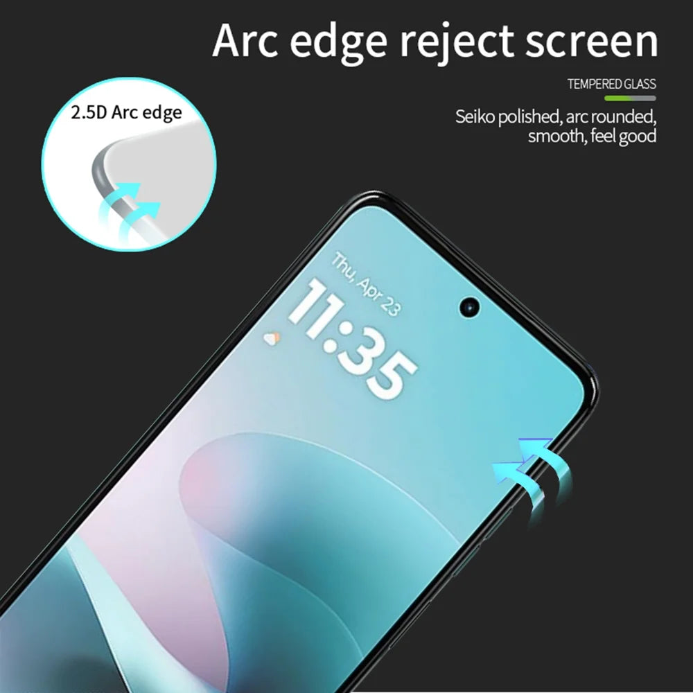MOFI For Motorola Moto G67 Power 5G Screen Protector  9H Full Glue Full Coverage High Aluminum-Silicon Glass Film - Black - 2