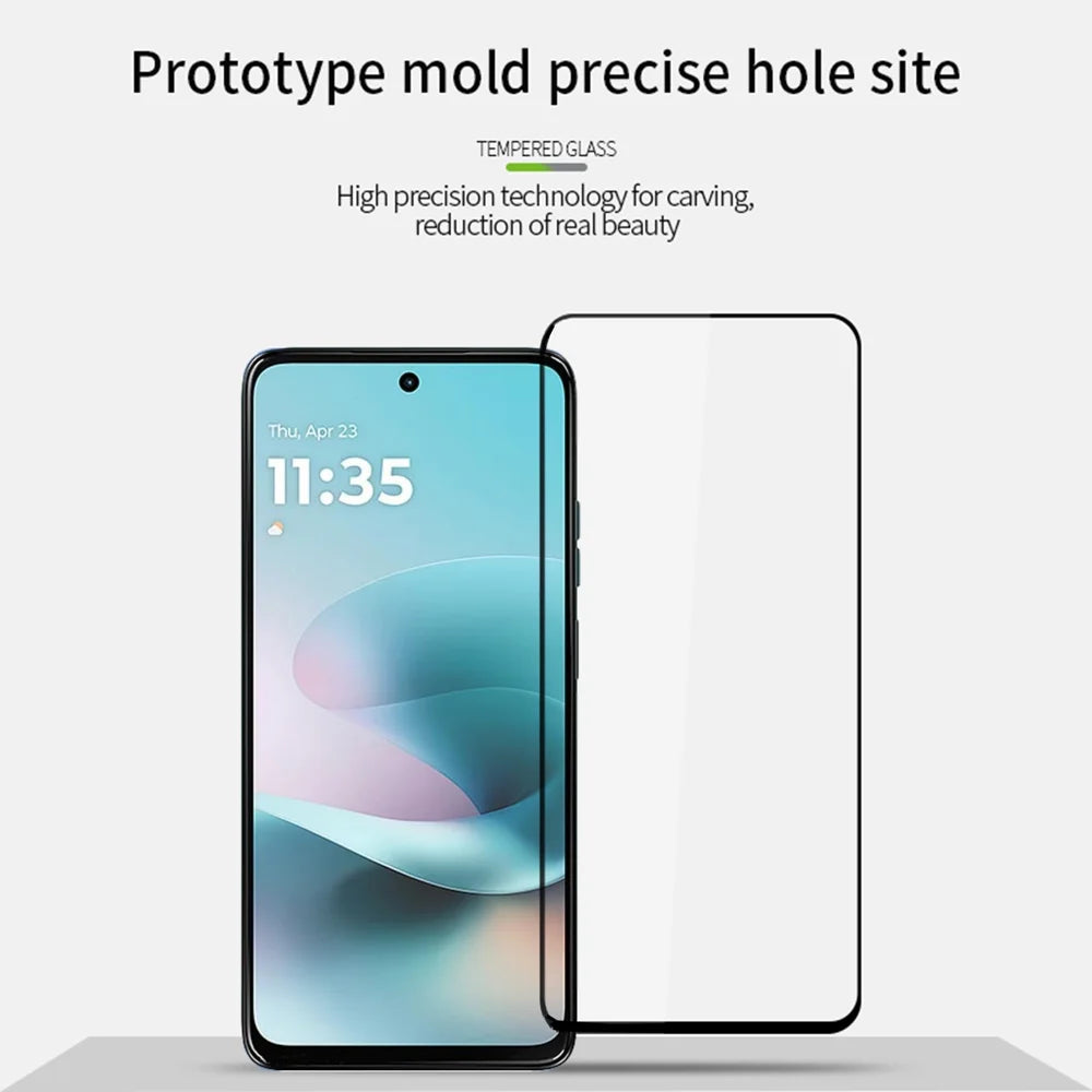MOFI For Motorola Moto G67 Power 5G Screen Protector  9H Full Glue Full Coverage High Aluminum-Silicon Glass Film - Black - 3