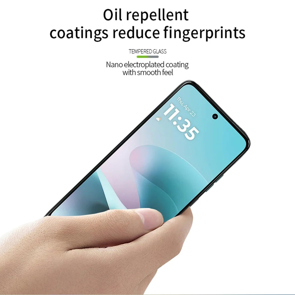 MOFI For Motorola Moto G67 Power 5G Screen Protector  9H Full Glue Full Coverage High Aluminum-Silicon Glass Film - Black - 4