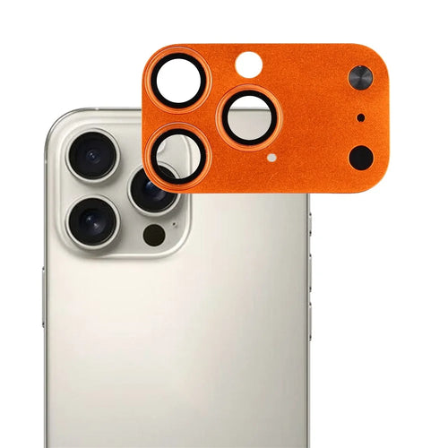 Camera Lens Protector for iPhone 16 Pro / 15 Pro / 14 Pro / 13 Pro Matte PC Transform to iP 17 Pro Lens Film Anti Fingerprint - Orange - 1