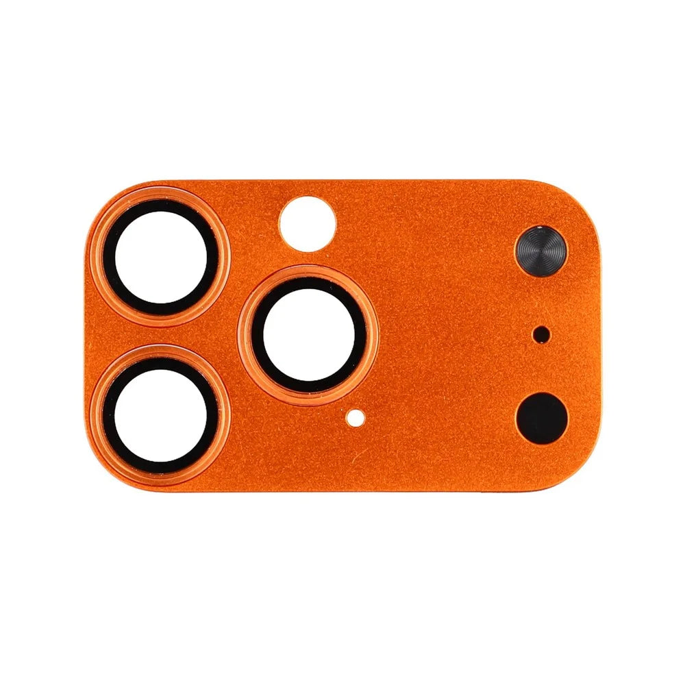 Camera Lens Protector for iPhone 16 Pro / 15 Pro / 14 Pro / 13 Pro Matte PC Transform to iP 17 Pro Lens Film Anti Fingerprint - Orange - 2