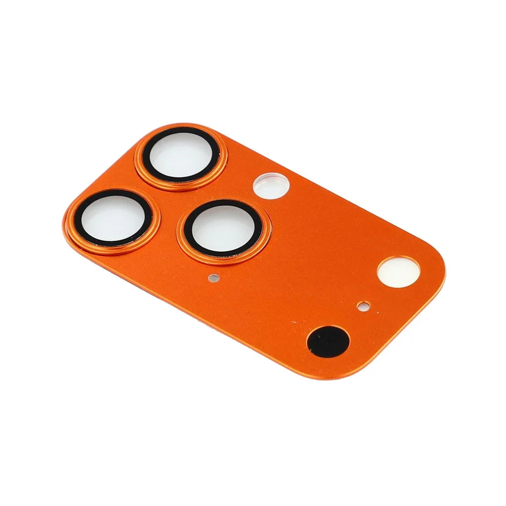Camera Lens Protector for iPhone 16 Pro / 15 Pro / 14 Pro / 13 Pro Matte PC Transform to iP 17 Pro Lens Film Anti Fingerprint - Orange - 3