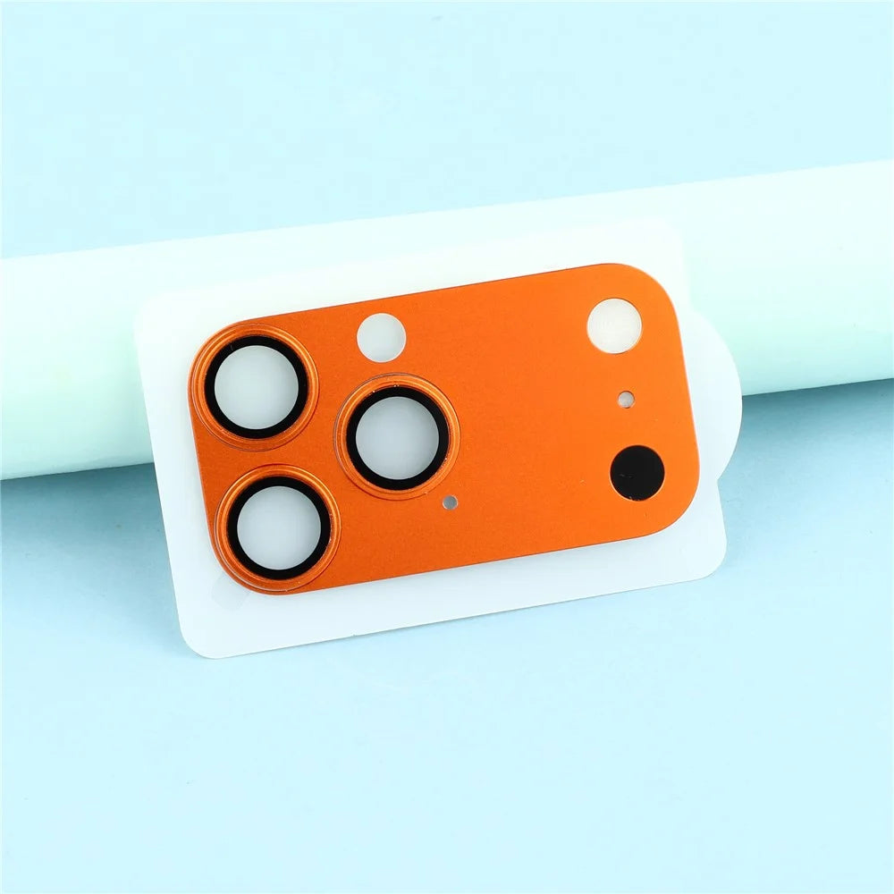 Camera Lens Protector for iPhone 16 Pro / 15 Pro / 14 Pro / 13 Pro Matte PC Transform to iP 17 Pro Lens Film Anti Fingerprint - Orange - 4