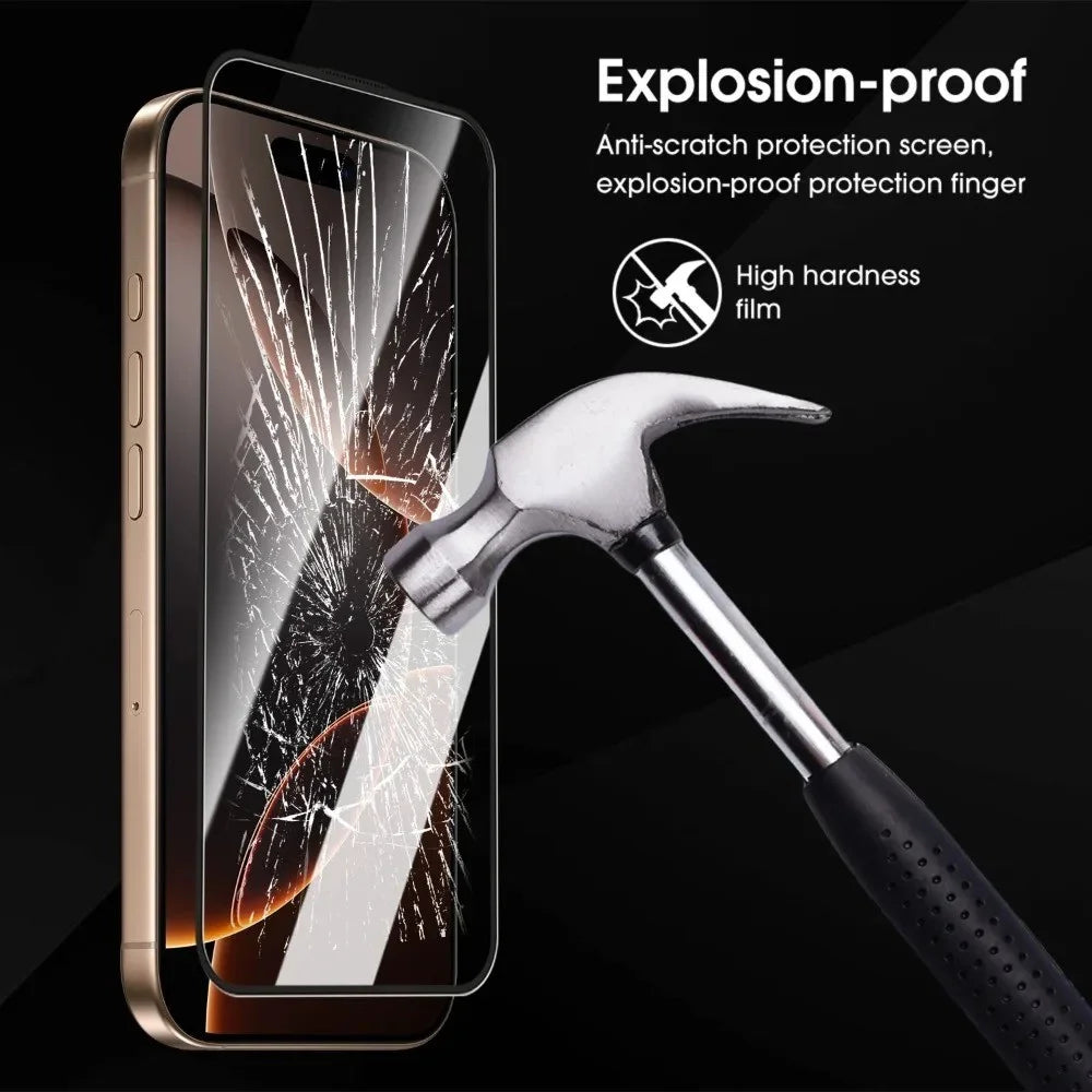 For iPhone 18 Pro Max / 17 Pro Max Full Screen Protector HD Clear Silk Printing High Aluminium-silicon Glass Film with Dust Removal Installation Frame - 3