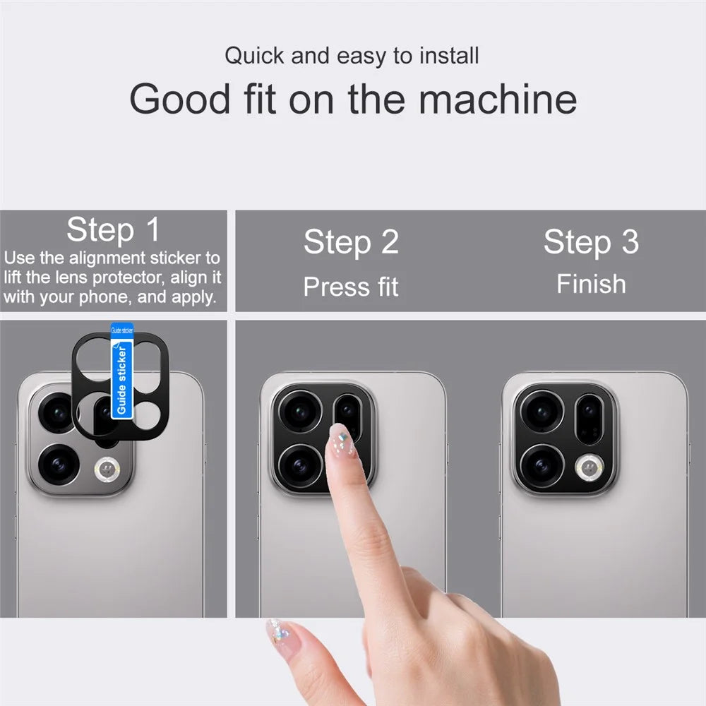 IMAK For Oppo Find X9 5G Metal Camera Lens Protector Lens Protective Cover - Black - 6
