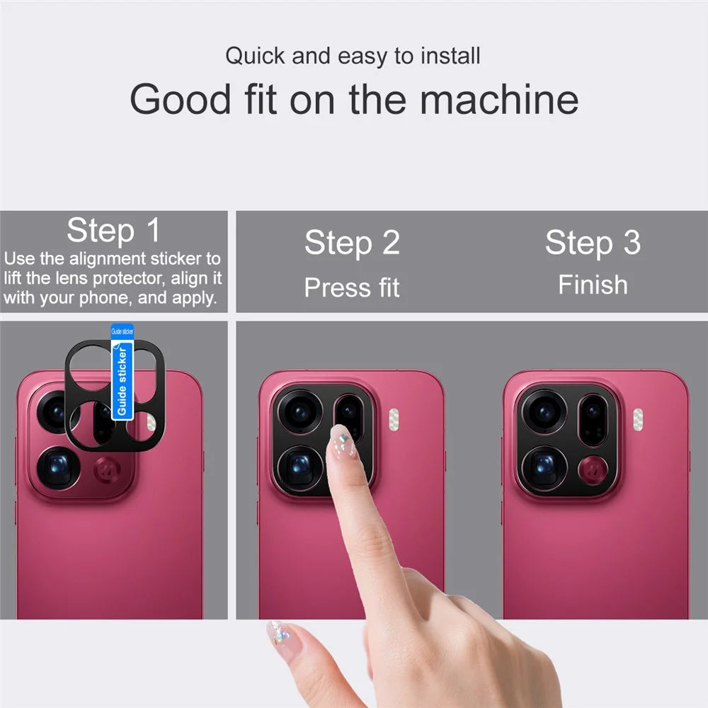 IMAK For Oppo Find X9 Pro 5G Metal Camera Lens Protector Lens Protective Cover - Black - 6
