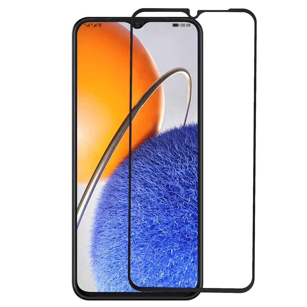 For Huawei nova Y61 4G Black Edge Silk Printing Tempered Glass Screen Protector HD Full Glue Anti-explosion Film - 1