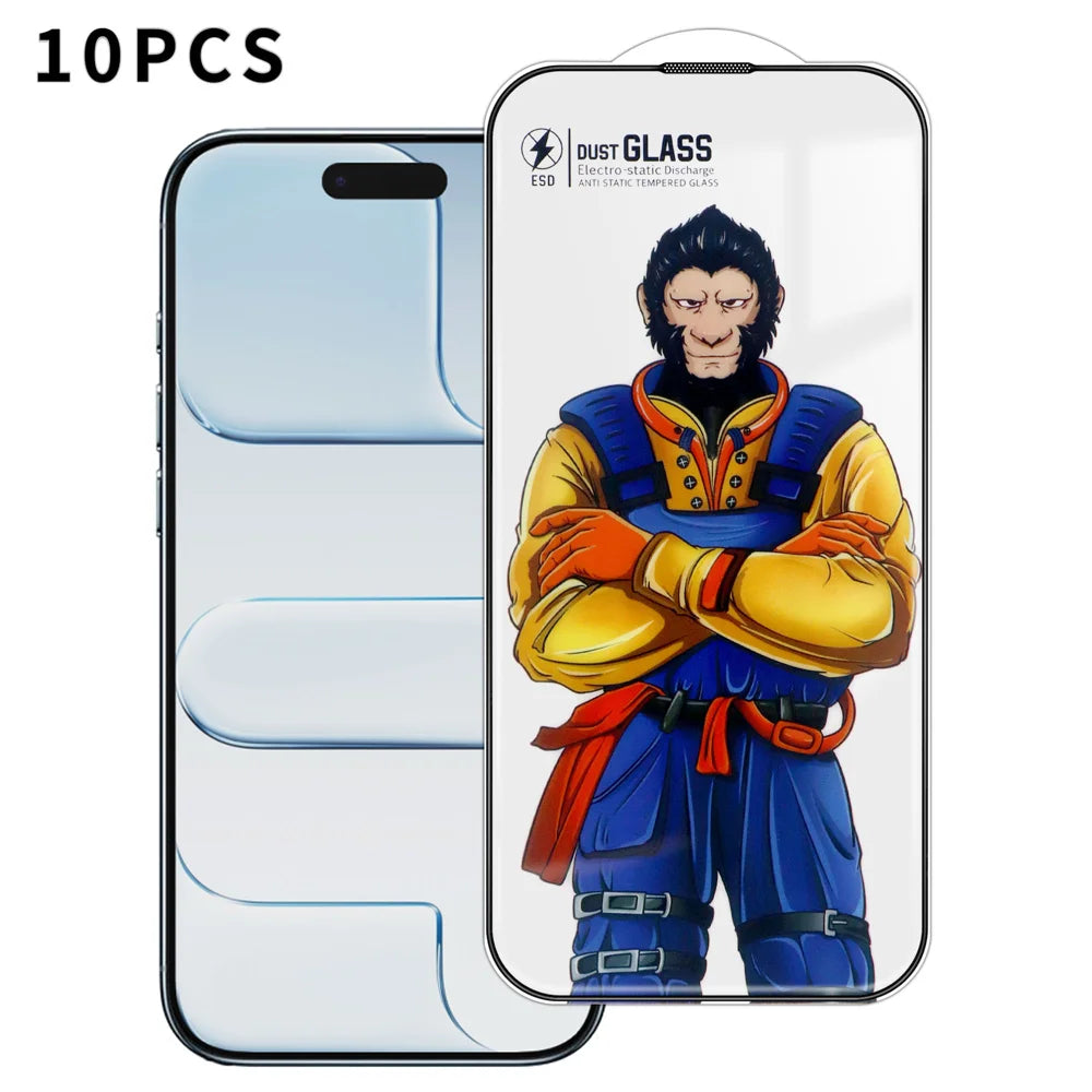 For iPhone Air 10Pcs Full Screen Protector 3D Arc 120C Anti-Static Silk Printing High Aluminium-silicon Glass Film - As Shown - 1