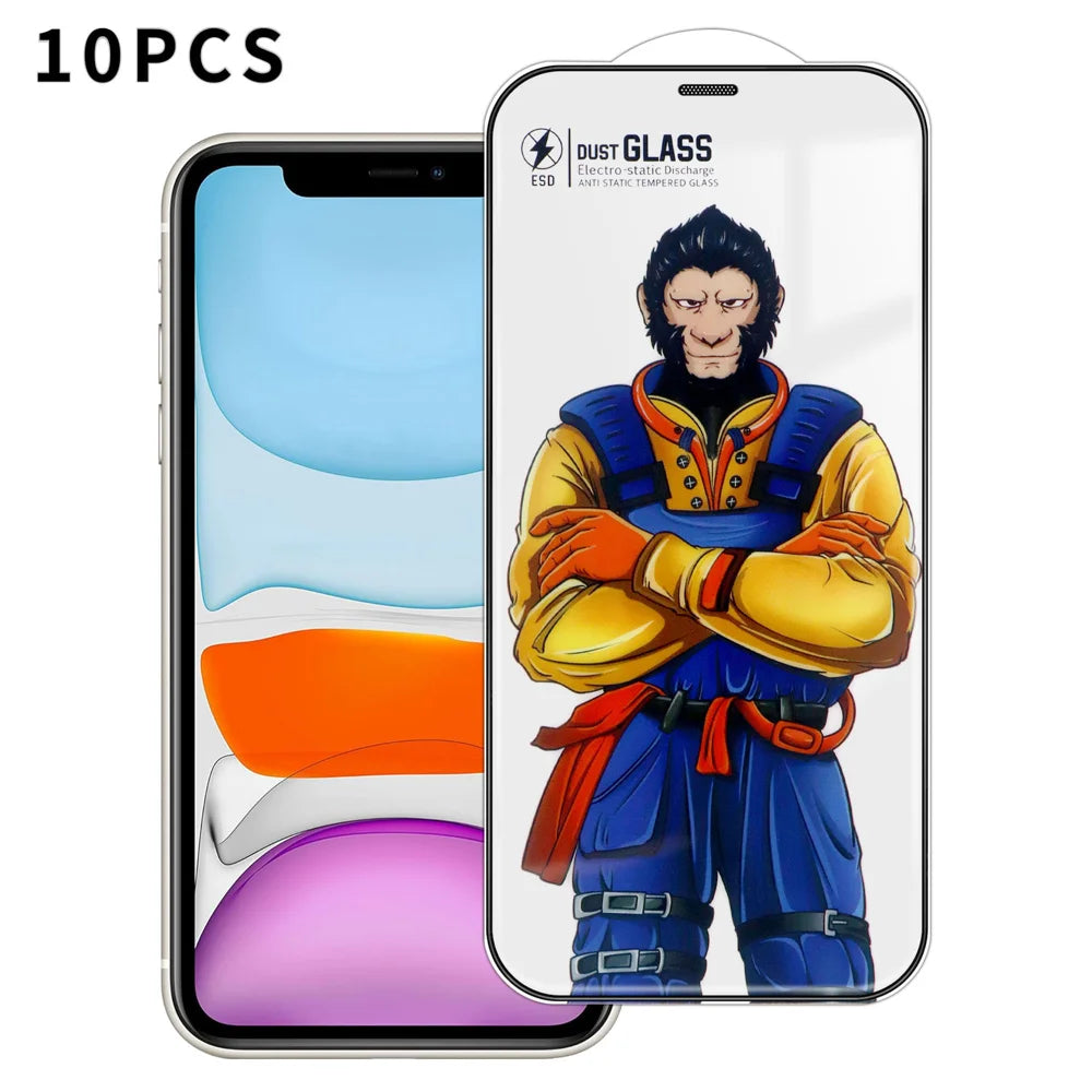 For iPhone 11 10Pcs Full Screen Protector 3D Arc 120C Anti-Static Silk Printing High Aluminium-silicon Glass Film - As Shown - 1