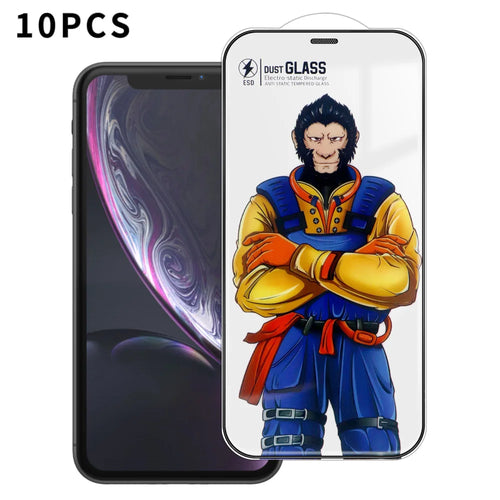 For iPhone XR 6.1 inch 10Pcs Full Screen Protector 3D Arc 120C Anti-Static Silk Printing High Aluminium-silicon Glass Film - As Shown - 1