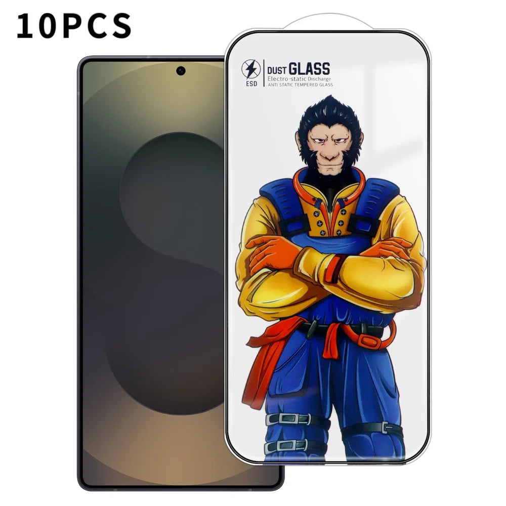 For Samsung Galaxy S25 Ultra 10Pcs Full Screen Protector 3D Arc 120C Anti-Static Silk Printing High Aluminium-silicon Glass Film - As Shown - 1