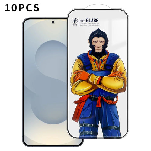 For Samsung Galaxy S25+ 10Pcs Full Screen Protector 3D Arc 120C Anti-Static Silk Printing High Aluminium-silicon Glass Film - As Shown - 1
