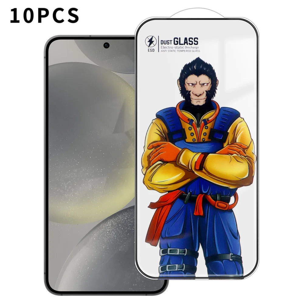 For Samsung Galaxy S24 10Pcs Full Screen Protector 3D Arc 120C Anti-Static Silk Printing High Aluminium-silicon Glass Film - As Shown - 1
