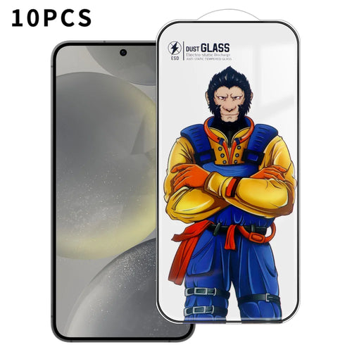 For Samsung Galaxy S24 10Pcs Full Screen Protector 3D Arc 120C Anti-Static Silk Printing High Aluminium-silicon Glass Film - As Shown - 1