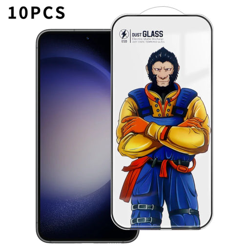 For Samsung Galaxy S23+ 10Pcs Full Screen Protector 3D Arc 120C Anti-Static Silk Printing High Aluminium-silicon Glass Film - As Shown - 1