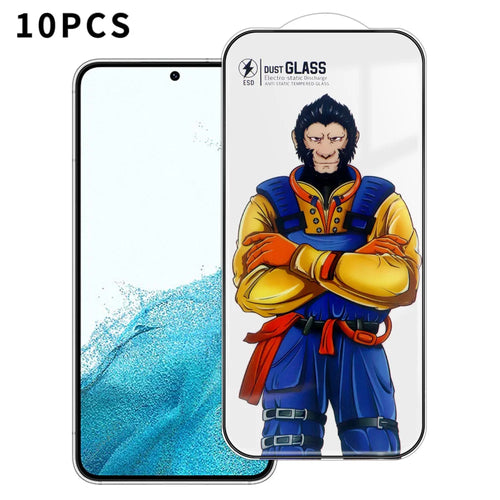 For Samsung Galaxy S22 5G 10Pcs Full Screen Protector 3D Arc 120C Anti-Static Silk Printing High Aluminium-silicon Glass Film - As Shown - 1