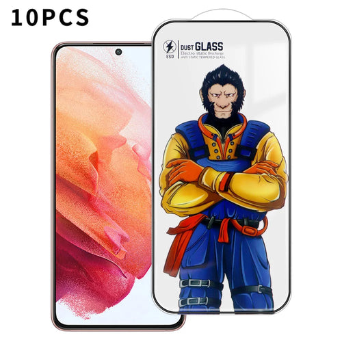 For Samsung Galaxy S21+ 5G 10Pcs Full Screen Protector 3D Arc 120C Anti-Static Silk Printing High Aluminium-silicon Glass Film - As Shown - 1