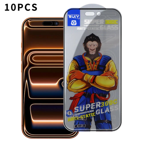 For iPhone 17 Pro Max 10Pcs Anti-Spy Full Screen Protector 300C Large Arc Anti Static Silk Printing Tempered Glass Film - As Shown - 1