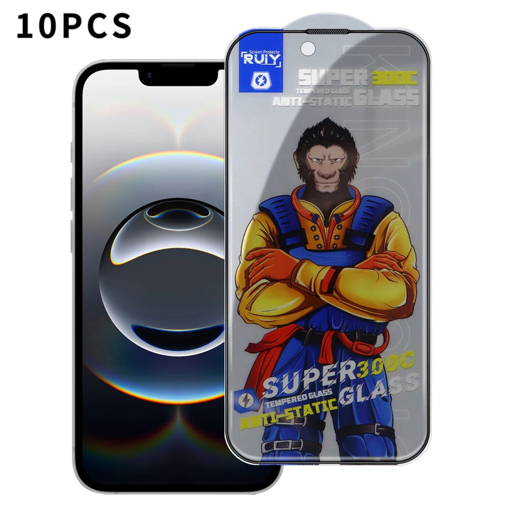 For iPhone 17e / 16e 10Pcs Anti-Spy Full Screen Protector 300C Large Arc Anti Static Silk Printing Tempered Glass Film - As Shown - 1