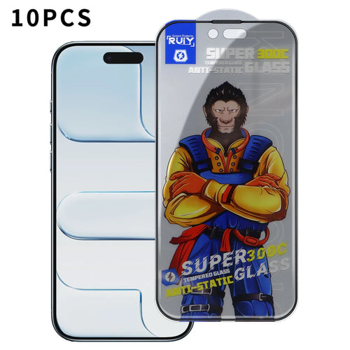 For iPhone Air 10Pcs Anti-Spy Full Screen Protector 300C Large Arc Anti Static Silk Printing Tempered Glass Film - As Shown - 1