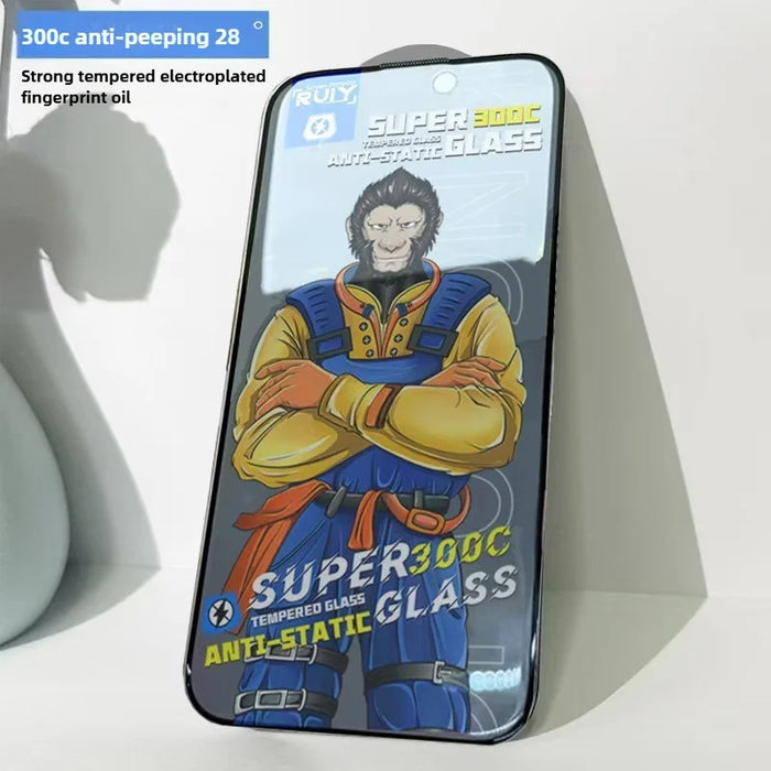 For iPhone 12 10Pcs Anti-Spy Full Screen Protector 300C Large Arc Anti Static Silk Printing Tempered Glass Film - As Shown - 5