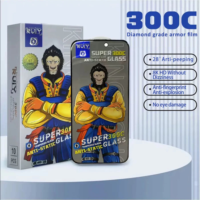 For iPhone 12 10Pcs Anti-Spy Full Screen Protector 300C Large Arc Anti Static Silk Printing Tempered Glass Film - As Shown - 7