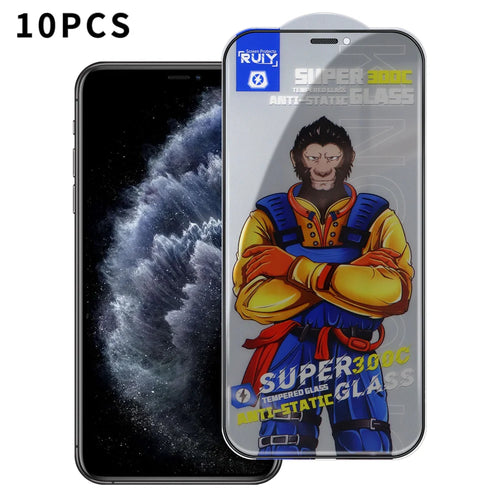 For iPhone 11 Pro 10Pcs Anti-Spy Full Screen Protector 300C Large Arc Anti Static Silk Printing Tempered Glass Film - As Shown - 1
