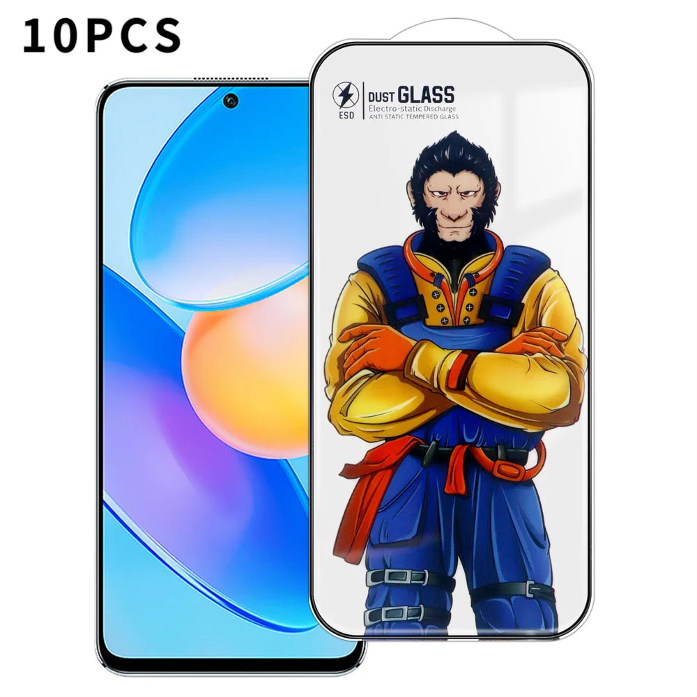 For Honor Play6T Pro 10Pcs Full Screen Protector 3D Arc 120C Anti-Static Silk Printing High Aluminium-silicon Glass Film - As Shown - 1