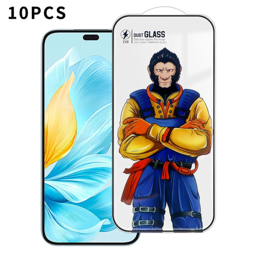 For Honor 200 Lite 10Pcs Full Screen Protector 3D Arc 120C Anti-Static Silk Printing High Aluminium-silicon Glass Film - As Shown - 1