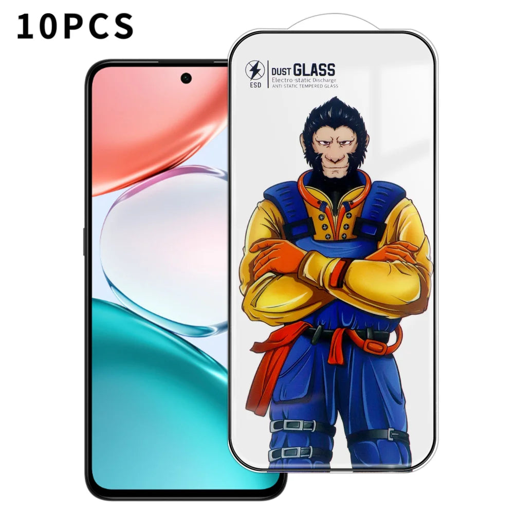 For Honor Play 70 Plus 5G 10Pcs Full Screen Protector 3D Arc 120C Anti-Static Silk Printing High Aluminium-silicon Glass Film - As Shown - 1