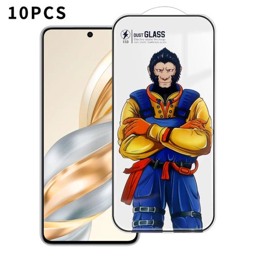 For Honor X60 5G 10Pcs Full Screen Protector 3D Arc 120C Anti-Static Silk Printing High Aluminium-silicon Glass Film - As Shown - 1