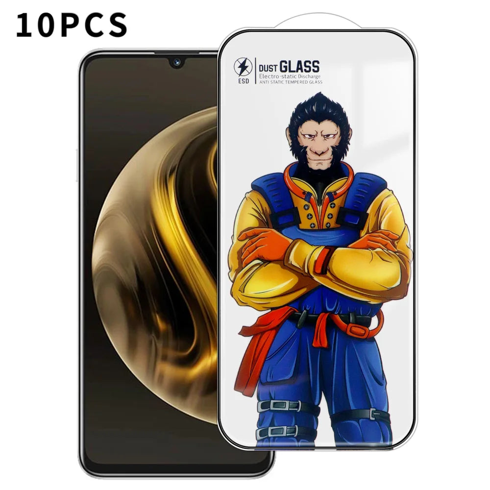 For Huawei Enjoy 70 10Pcs Full Screen Protector 3D Arc 120C Anti-Static Silk Printing High Aluminium-silicon Glass Film - As Shown - 1