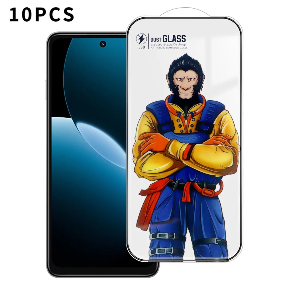For Huawei Enjoy 80 10Pcs Full Screen Protector 3D Arc 120C Anti-Static Silk Printing High Aluminium-silicon Glass Film - As Shown - 1