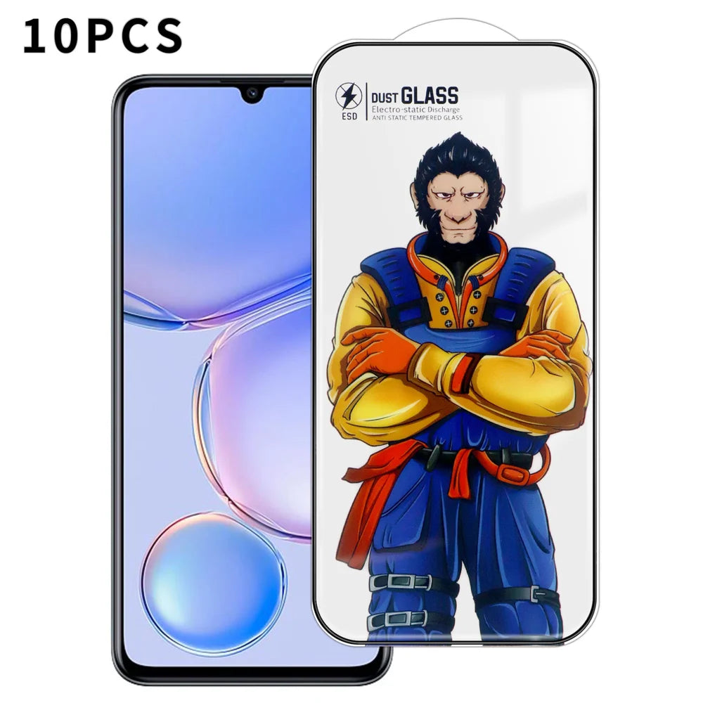 For Huawei Enjoy 60 10Pcs Full Screen Protector 3D Arc 120C Anti-Static Silk Printing High Aluminium-silicon Glass Film - As Shown - 1