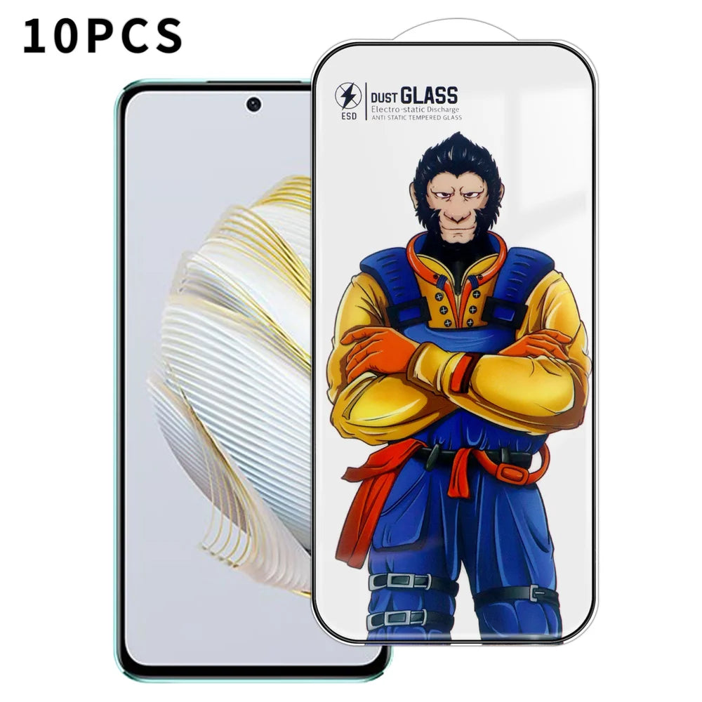 For Huawei nova 10 SE 4G 10Pcs Full Screen Protector 3D Arc 120C Anti-Static Silk Printing High Aluminium-silicon Glass Film - As Shown - 1