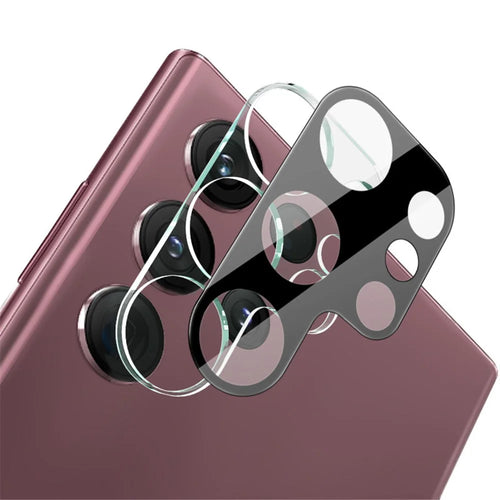 IMAK For Samsung Galaxy S23 Ultra Tempered Glass Lens Film + Acrylic Lens Cap Wear-Resistant Camera Lens Protector (Black Version) - 1
