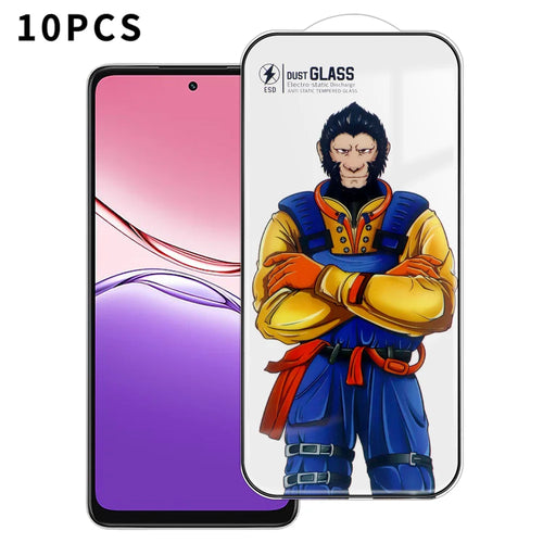 For Oppo A5x 5G 10Pcs Full Screen Protector 3D Arc 120C Anti-Static Silk Printing High Aluminium-silicon Glass Film - As Shown - 1