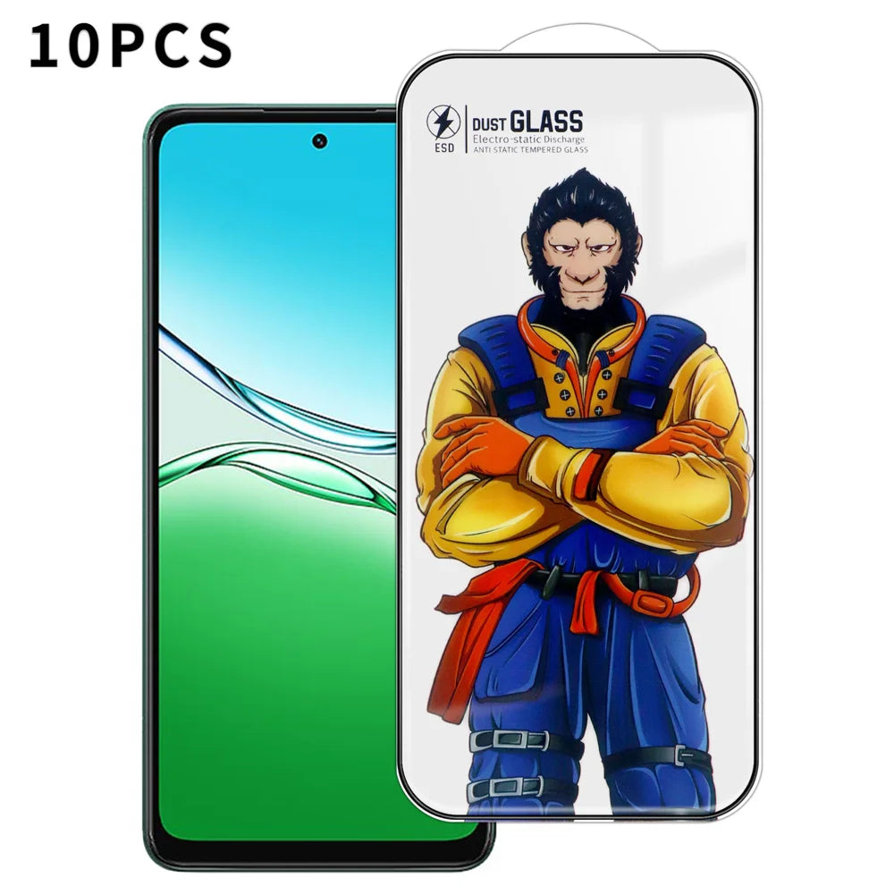 For Oppo A5 5G 10Pcs Full Screen Protector 3D Arc 120C Anti-Static Silk Printing High Aluminium-silicon Glass Film - As Shown - 1